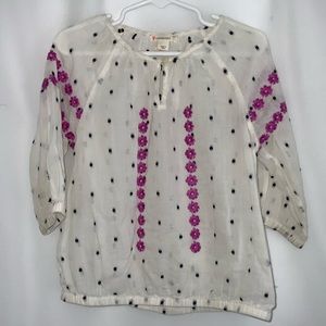 Girl’s Crewcuts Sheer Polka Dot Top Size 5